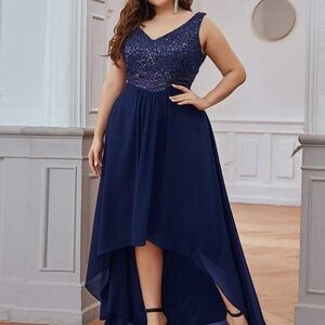 Ever Pretty Navy High Low Dress